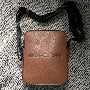 Michael Kors Brown Leather Messenger Bag